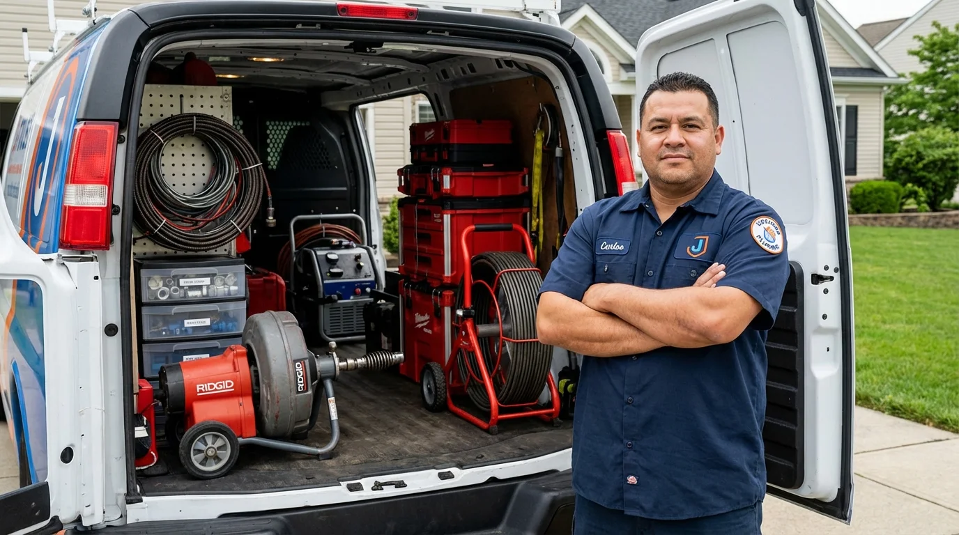Professional drain cleaning equipment and Johns Plumbing LLC plumber in Saint Helens
