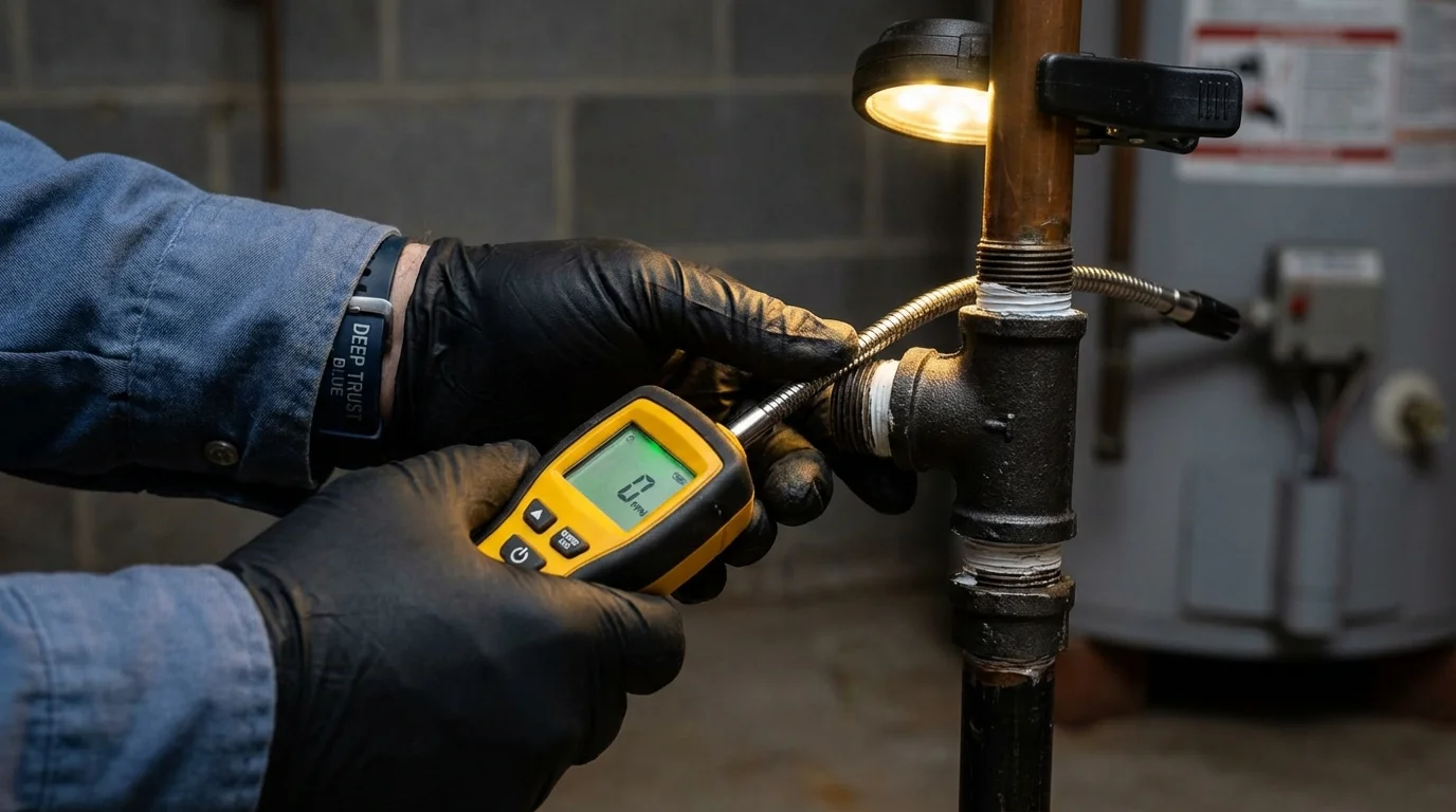 Gas leak detection with electronic sniffer by Johns Plumbing LLC in Saint Helens